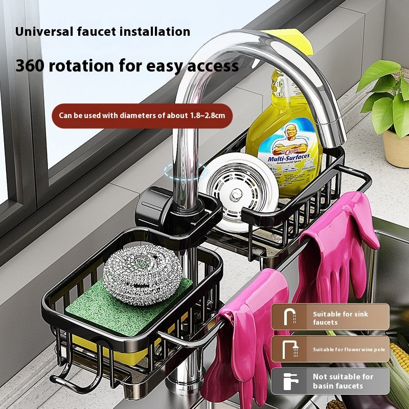 Aluminum Faucet Sink Organizer